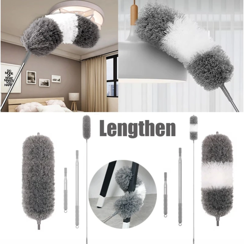

Телескопическая щетка для чистки пыли, удлиненная длинная щелевая паутина, щетки из микрофибры, гибкая бытовая щетка для удаления пыли