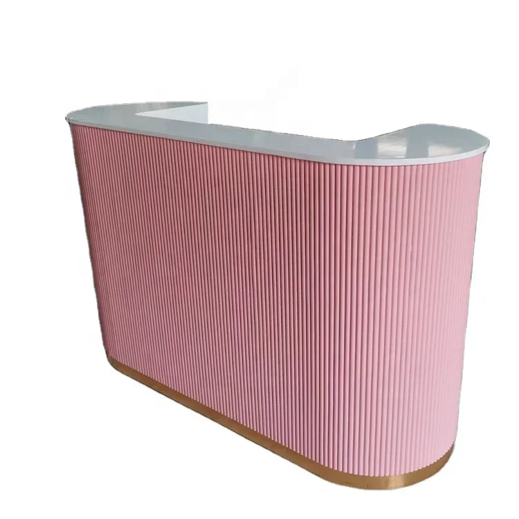 Hot Sale Modern Reception Desk Beauty salon Front Desk  Hot sale High quality Pink White Green Blue Black