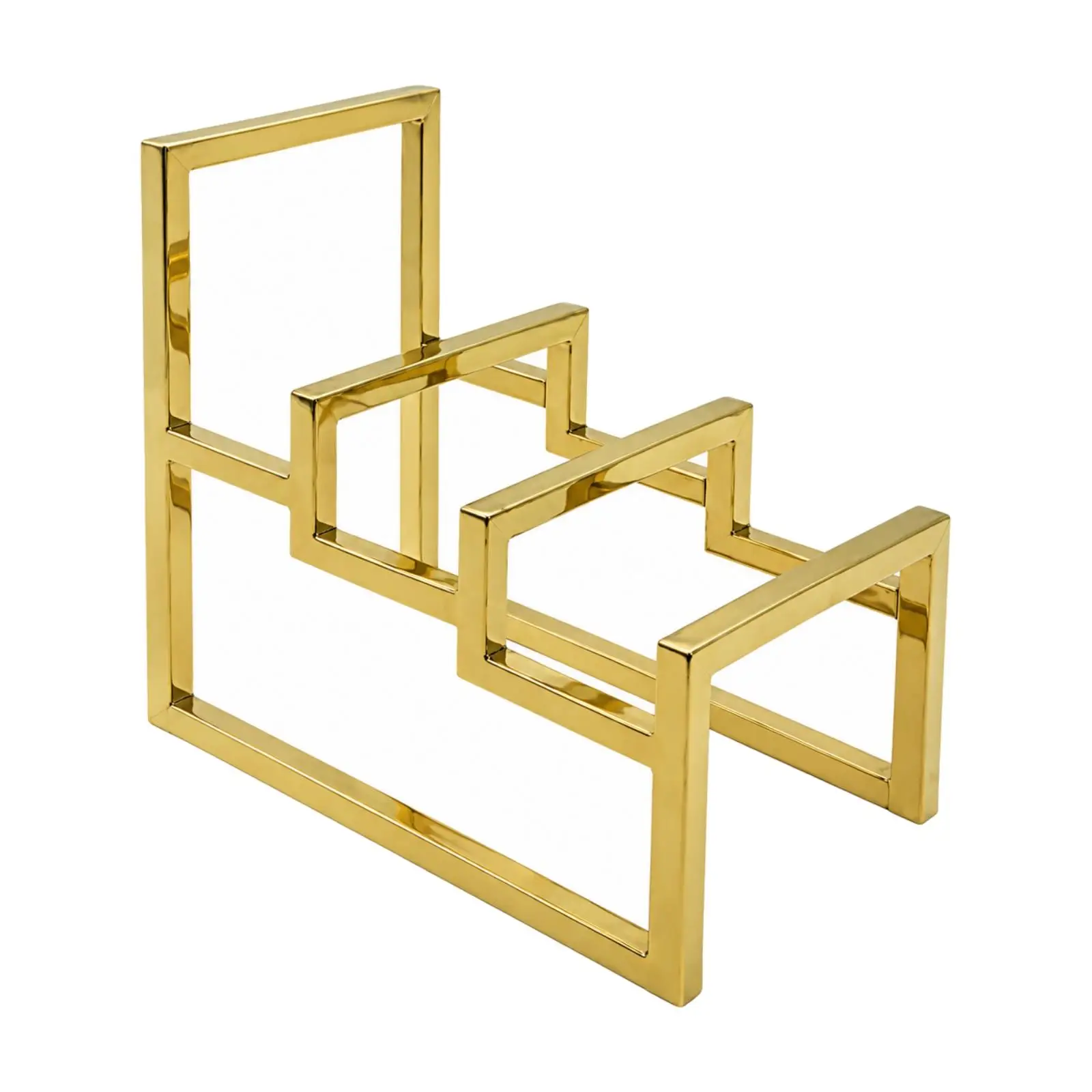 Durable Metal Step Display Shelf for Showcasing Phones Bags Clothing on Desk