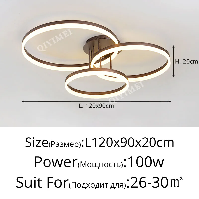 Home Ring Design Led Kroonluchters Goud Koffie Ronde Cirkel Plafondlamp Voor Woonkamer Eetkamer Slaapkamer Studeerkamer Binnenverlichting Armatuur