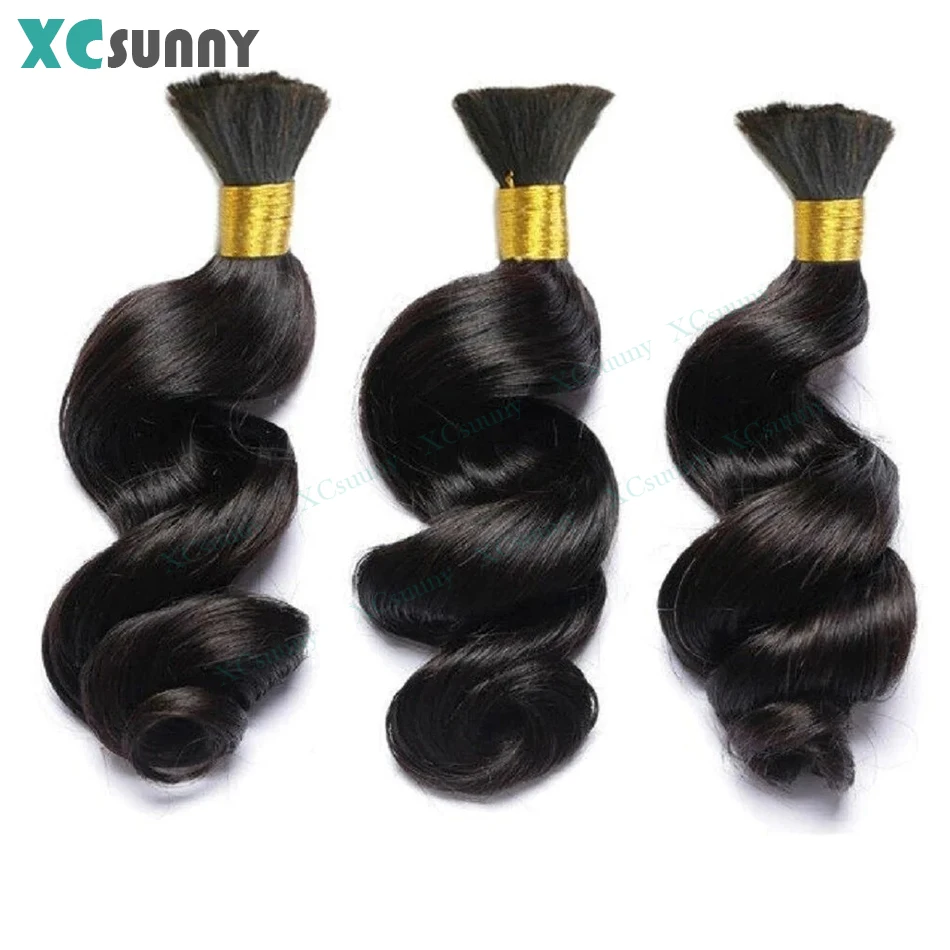 Menschliches Haar zum Flechten, lose Wellen, Boho-Zöpfe, Echthaarverlängerungen, Bündel ohne Schuss, französische Locken für Mädchen