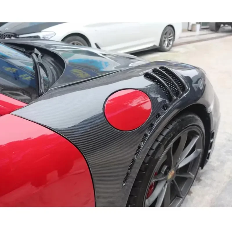 For Porsche 718 982 981 Cayman Boxste Carbon Fiber Fender Retrofit the Carbon Fiber Replacement Leaf Plate Auto Parts Body Kit