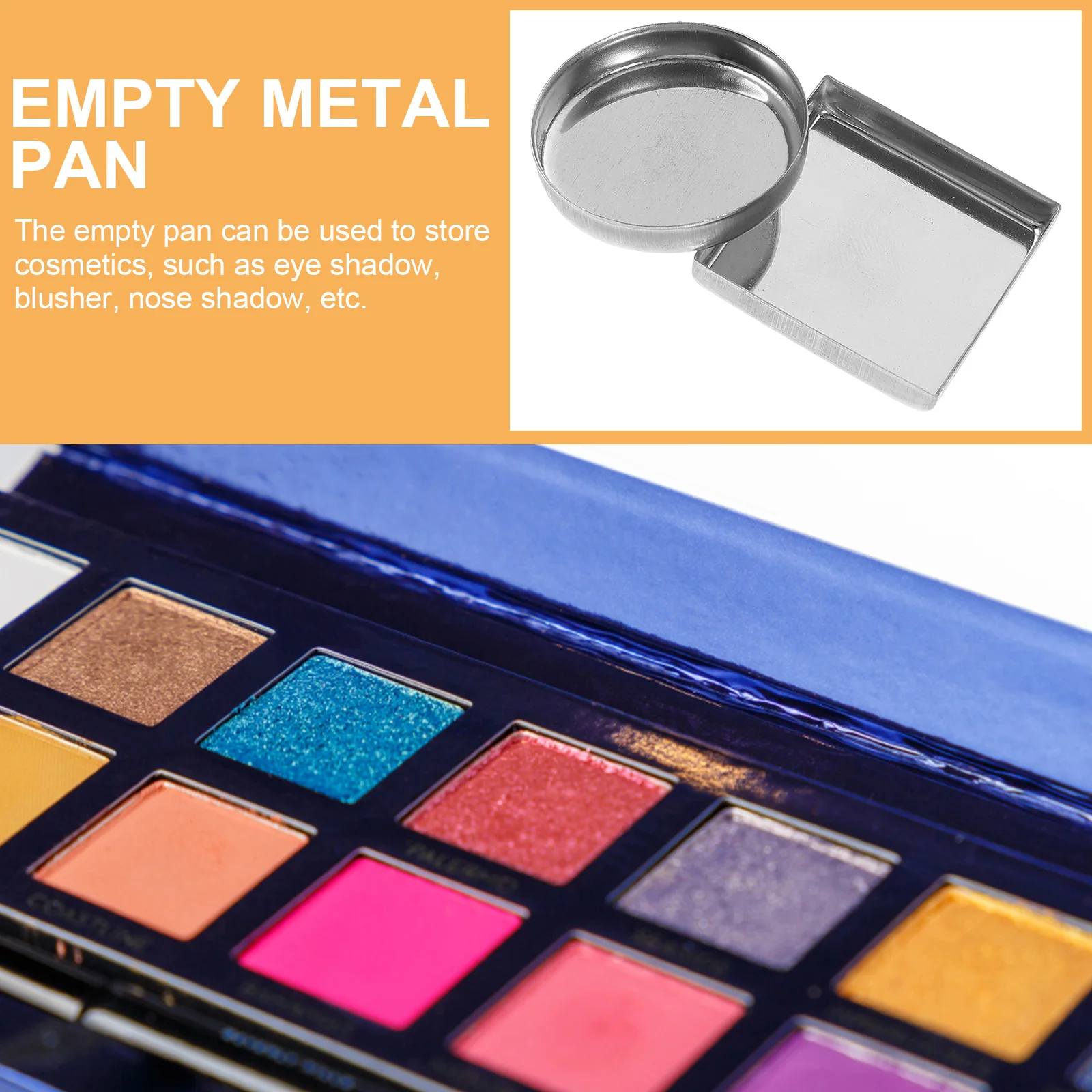 

30pcs Empty Pan Aluminum Disk 26x3mm Round Empty Round Metal Pan 26x5mm Square Refillable Makeup Accessories Container