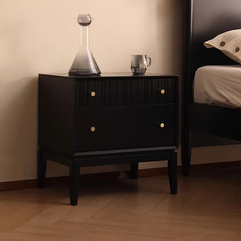 

Aesthetic Pretty Nightstand Multifunction Drawers Storage Bed Side Table Minimalist Wooden Table De Chevet Bedroom Furniture