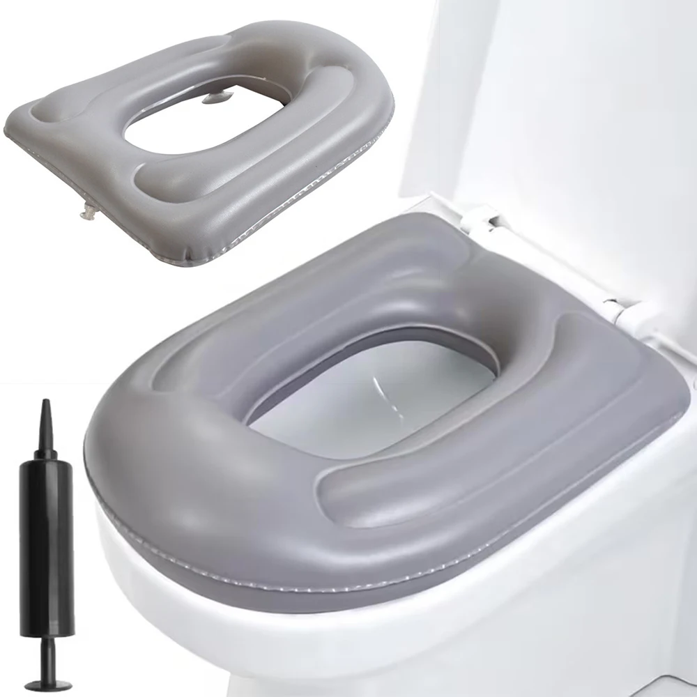 Sedile per WC Gonfiabile con 4 Ventose, Portatile per Casa, Ospedale e Casa di Riposo