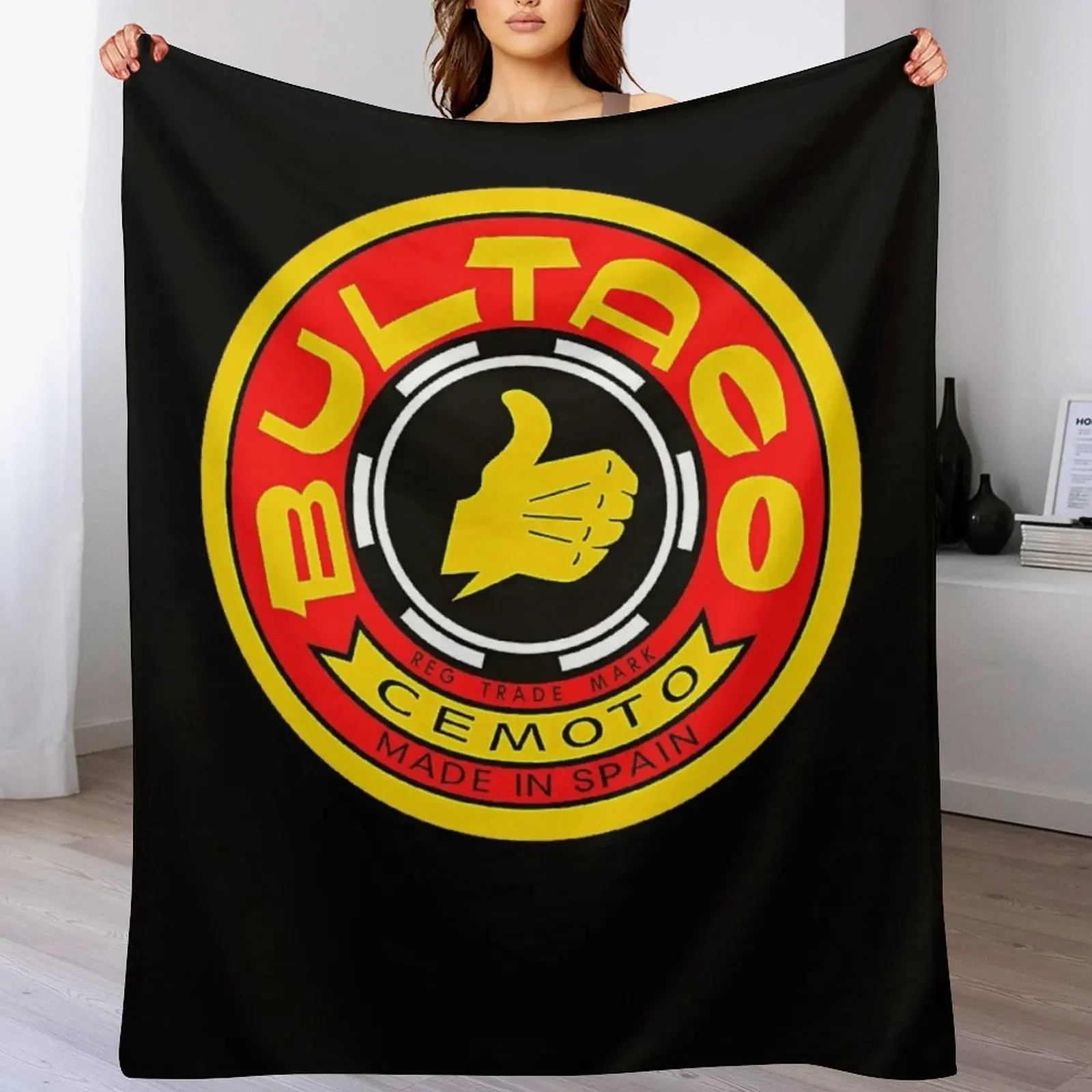 

Bultaco Cemoto Motorcycle Logo T-Shirt Throw Blanket Hairys Heavy Blankets