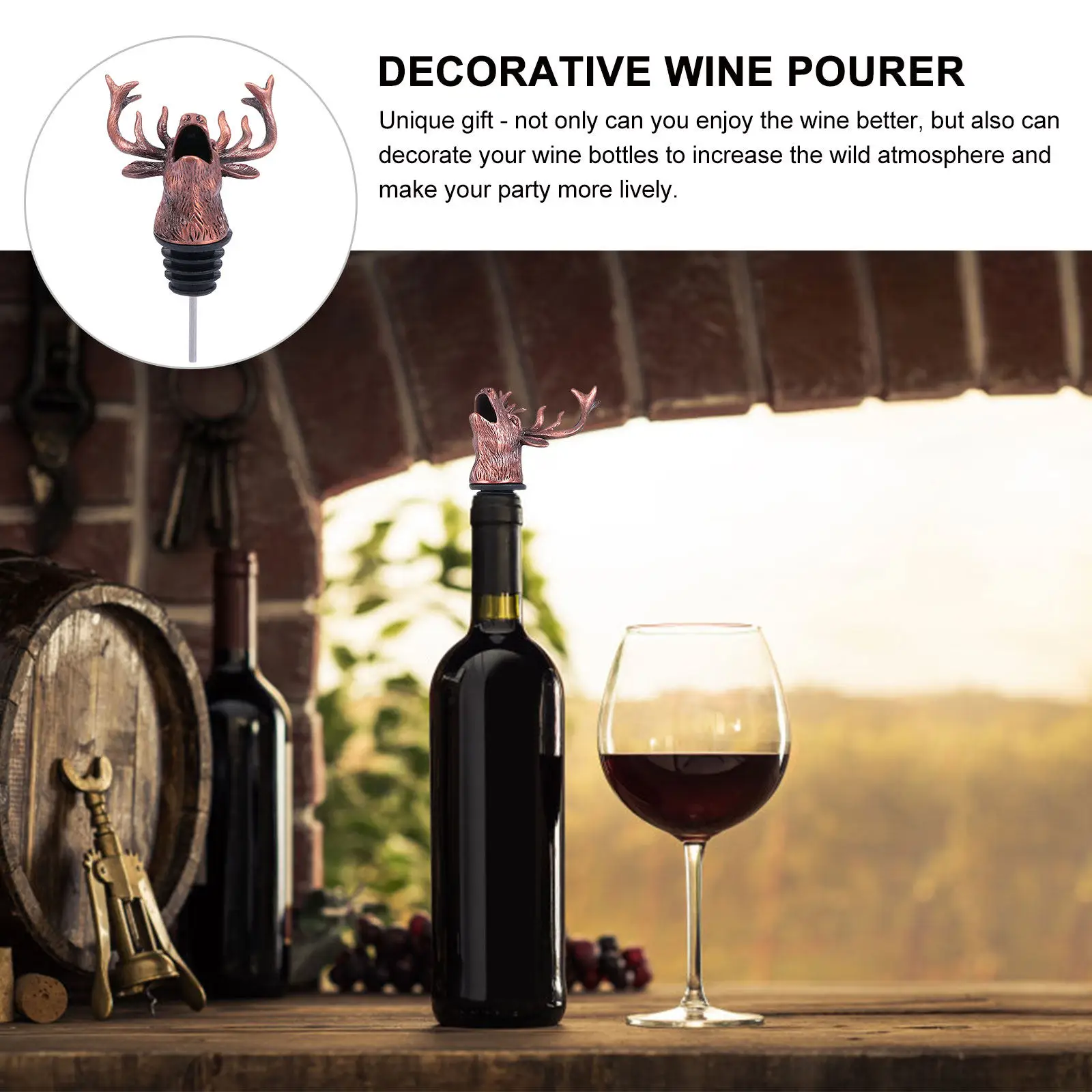 1Pc Elk Head Wine P…