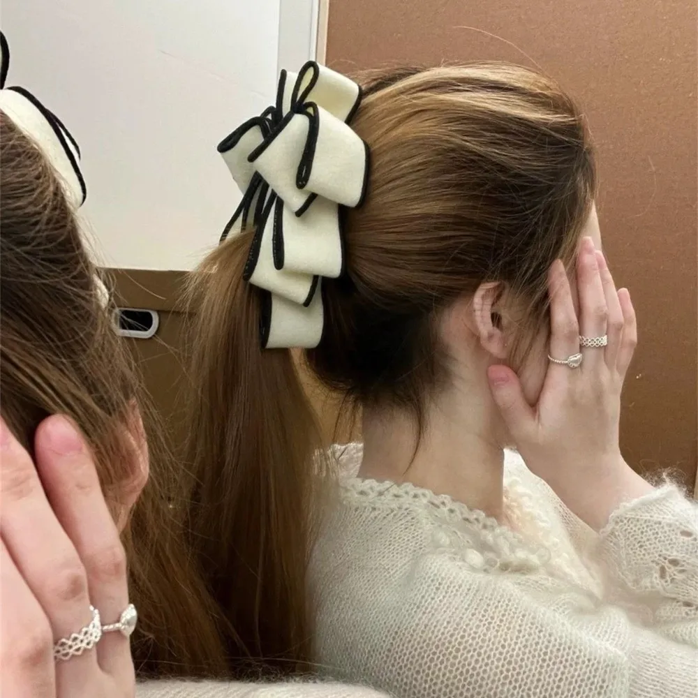 

Hair Accessories Sweet Bowknot Banana Clip Korean Style Creative Women Hair Claws Fashion Elegant Ponytail Holder Daily Wear