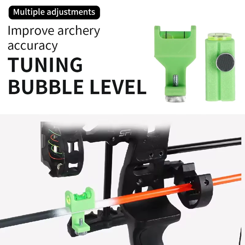 Bow Sight and Rest Level Bowstring Alignment Tuning Tool 360° ABS Bubble Level Kit Compound Recurve Bow Archery Accessory