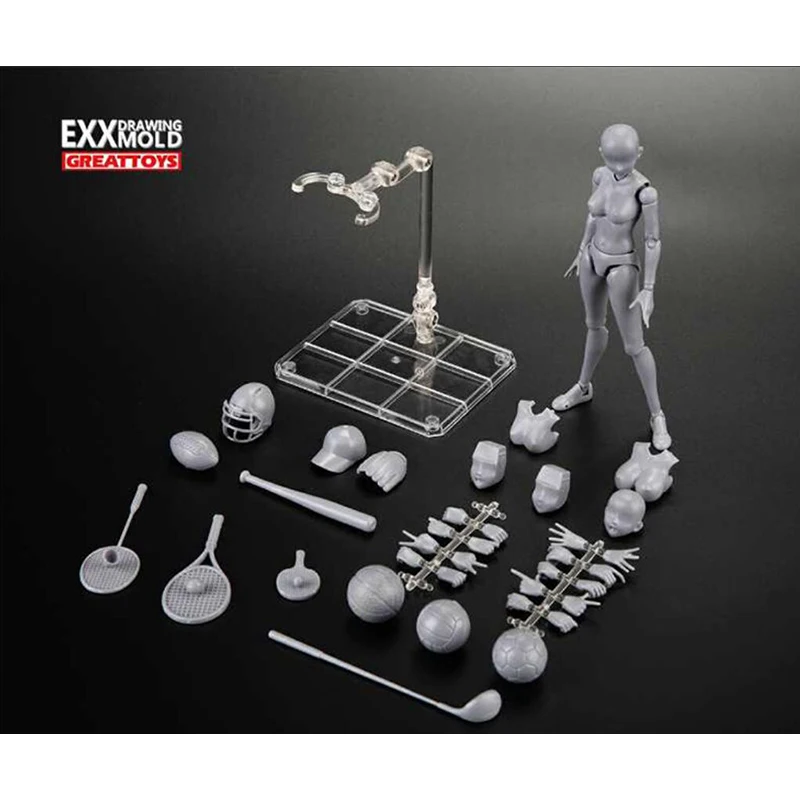 CMT In Stock Greattoys DIY Anime Man And Woman Figma Action PVC Figure Mold SHF Archetype Assembly Model Kit Doll Gifs