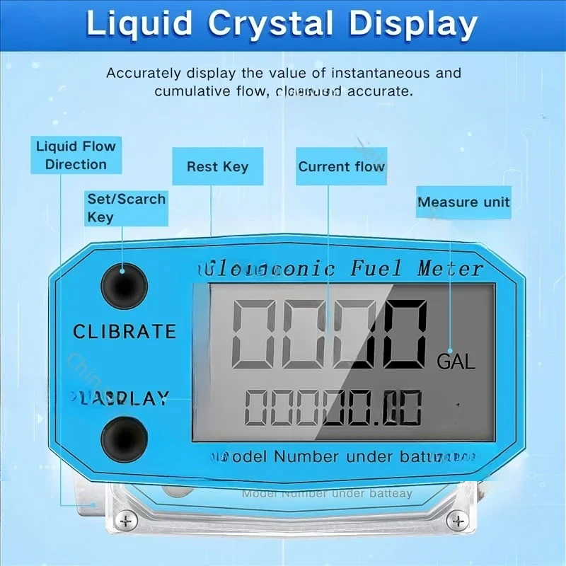 for Digital Turbine Water Flow Meter Digital LCD Display with NPT Counter and FNPT Thread Gas Oil Fuel Flowmeter (1 Inch)