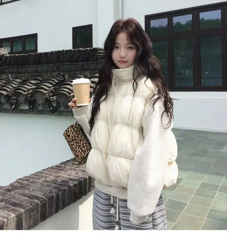 ZAROY Women Cotton Down Vest Jacket Autumn Winter Stand Collar Sleeveless Outerwear Casual Elegant Pleated Fluffy Waistcoat Coat
