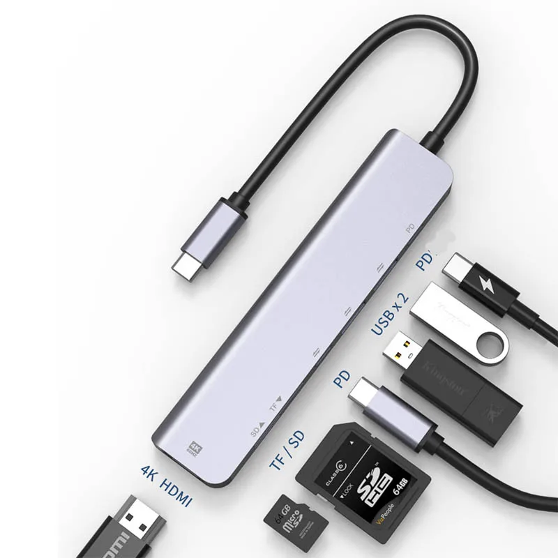تمديد كابل نوع-c محول الفاصل محول SD/TF قارئ بطاقات لعبة usb محور Type-C إلى HDMI متوافق محول قفص الاتهام #4