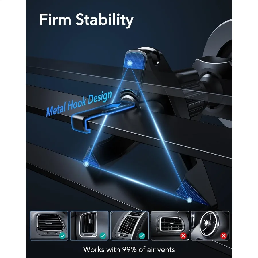 ESR ل MagSafe سيارة جبل تنفيس الهواء لوحة القيادة حامل هاتف مغناطيسي للسيارة مغناطيس قوي حامل هاتف السيارة جبل آيفون 16
