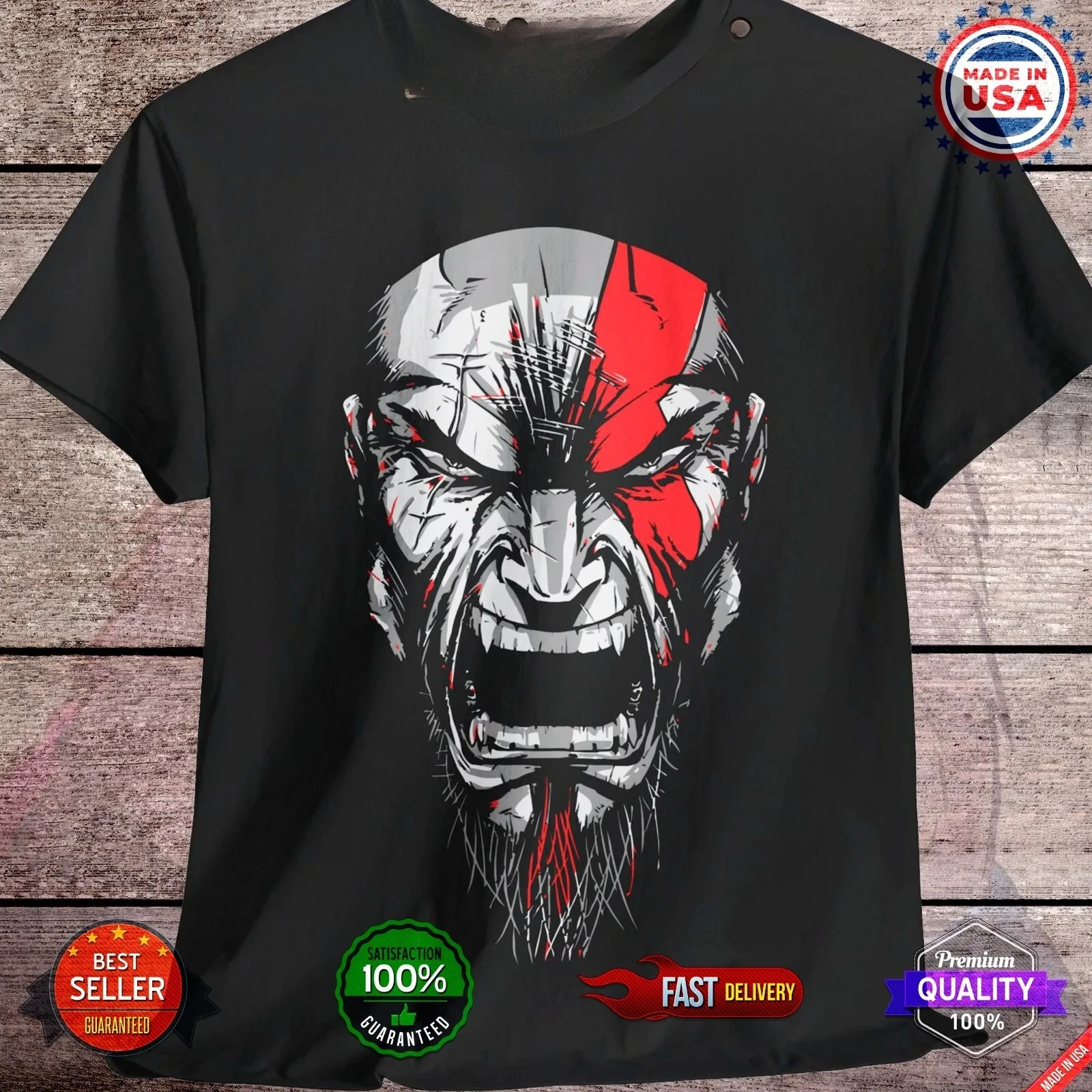 

God of War T-Shirt Kratos Ragnarok Soft Tee Shirt Gift All Sizes Unisex Sparta