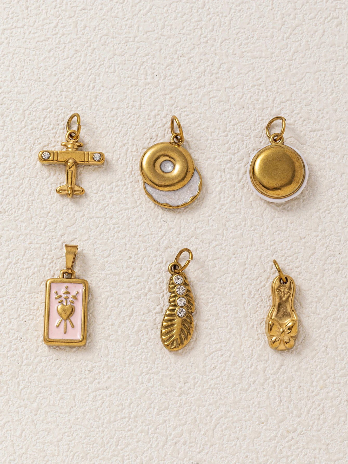 Edelstahl-Anhänger: Einfache und Modische Schleife, Flugzeug, Donut, Makronen für DIY-Schmuck – Detail 3