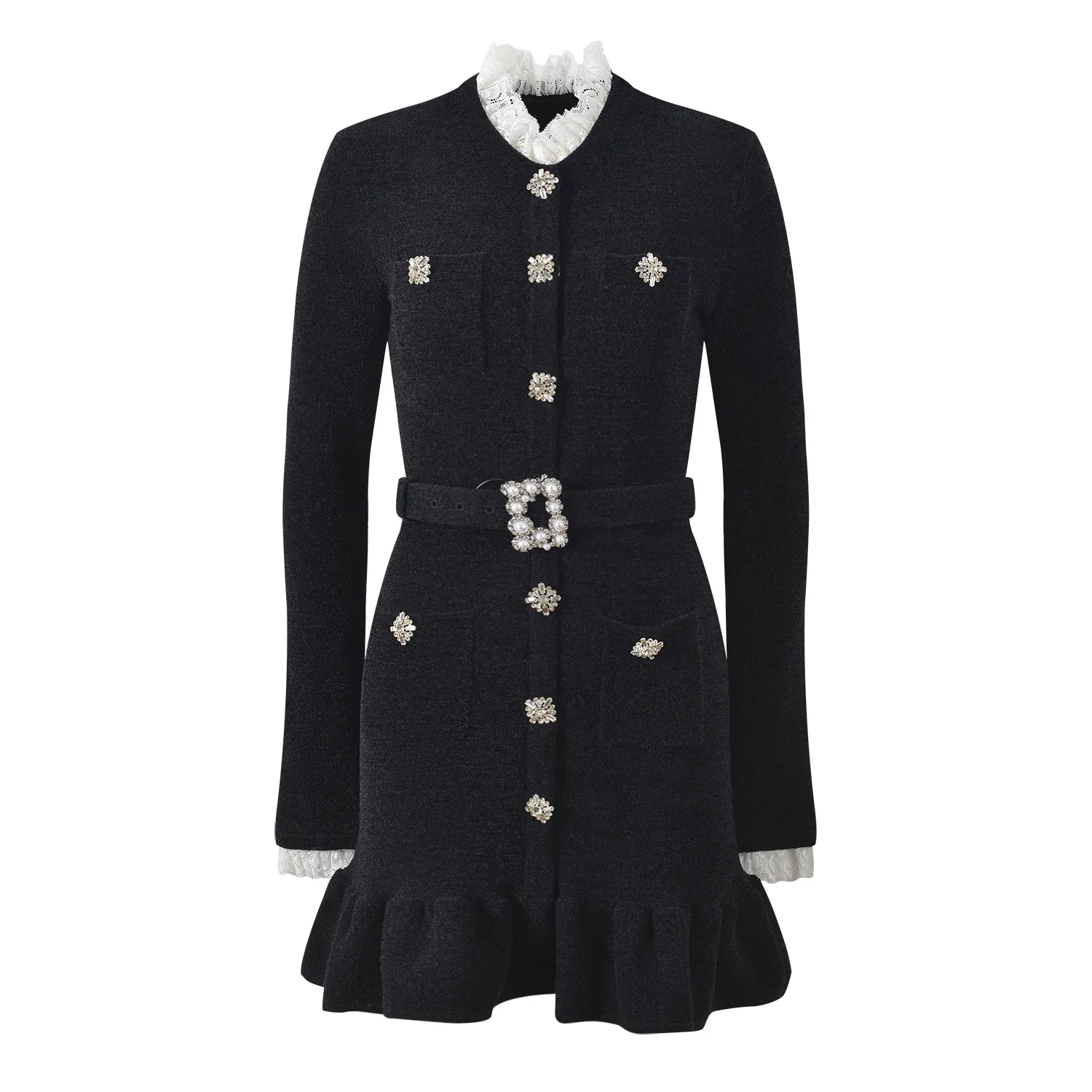 Ele ارتفاع الخصر ألف خط الدكتور الدانتيل تقليم المرقعة مربوط Ci تخفيف طويل Sve الأزهار سليم صالح المرأة الدكتور