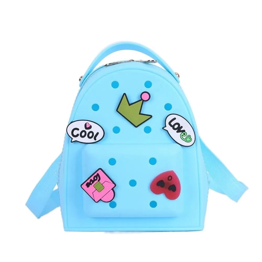 

Stationery Adjustable Straps Silicone Backpack Waterproof Soft Kids Schoolbags Zippered Durable Kindergarten Knapsack Girls