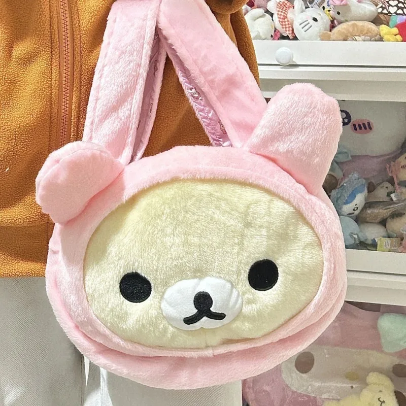 Rilakkuma Sister Tote Bag Japan Cartoon Anime Cute Sweet Plush Backpack Doll Girl Pericardium Large Capacity Shoulder Bag New