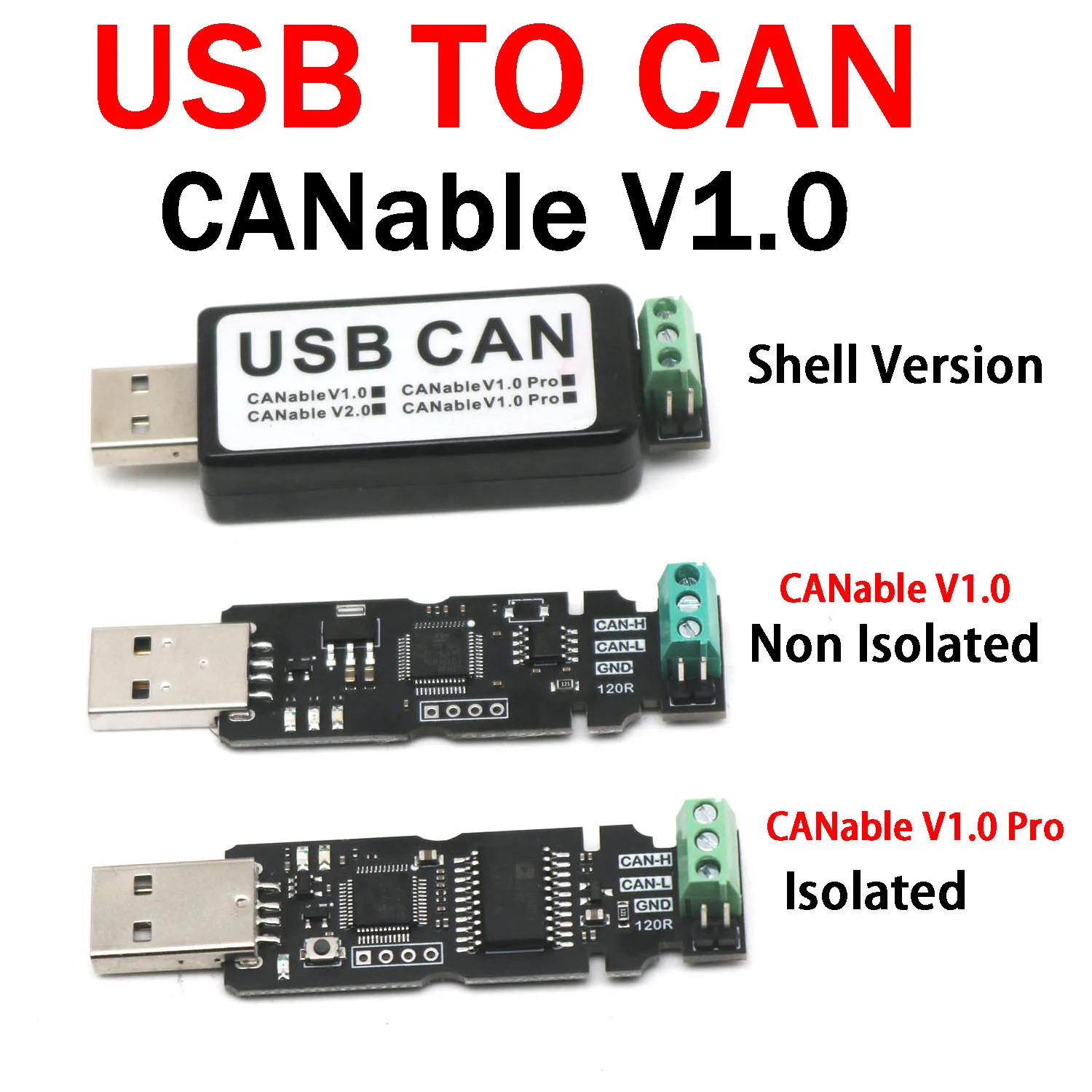 USB To CAN Module, CANable PCAN Debugger CAN Bus Debugging Tool Pcanview Python-CAN Cangaroo Analyzer Software Communication