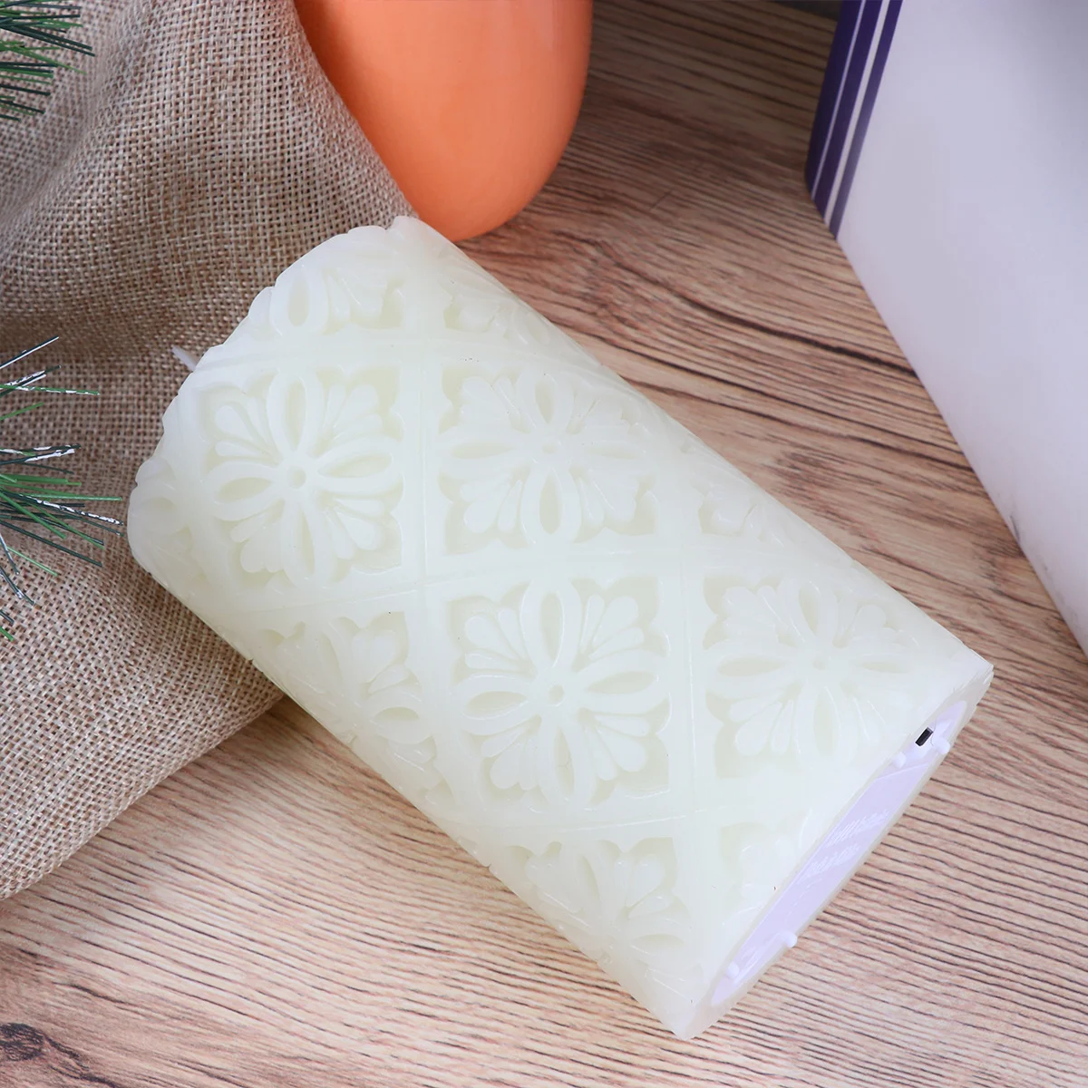 

Led Electronic Lights 15Cm Flameless Flickering Hollow Flower Pattern For Wedding Halloween Christmas Party