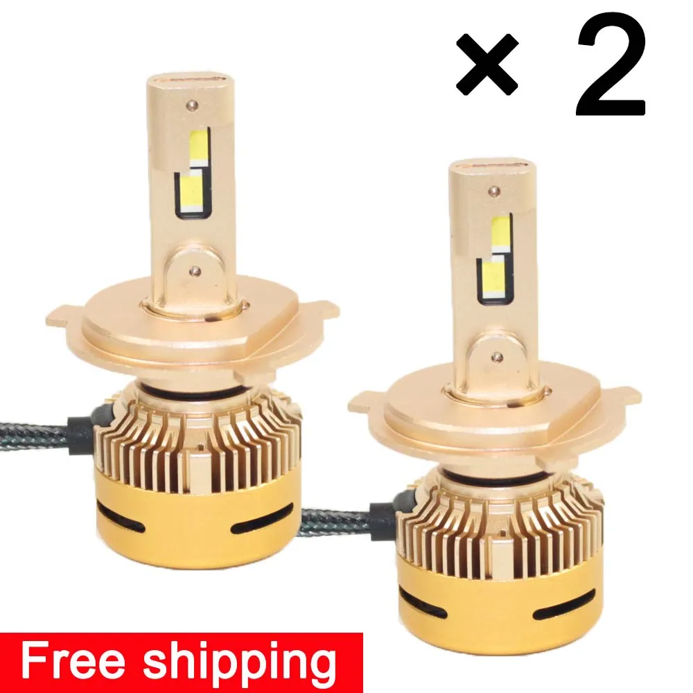 

H4 LED Car Headlight Conversion Kit COB Bulbs 65W 6000K White High Light 12V-24V Combi Voltage *2PCS