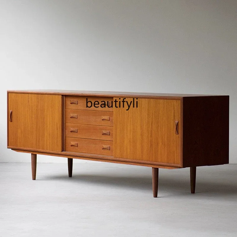 

Asmt52 Nordic solid wood medieval furniture, cherry wood dining side cabinet storage cabinet simple home use