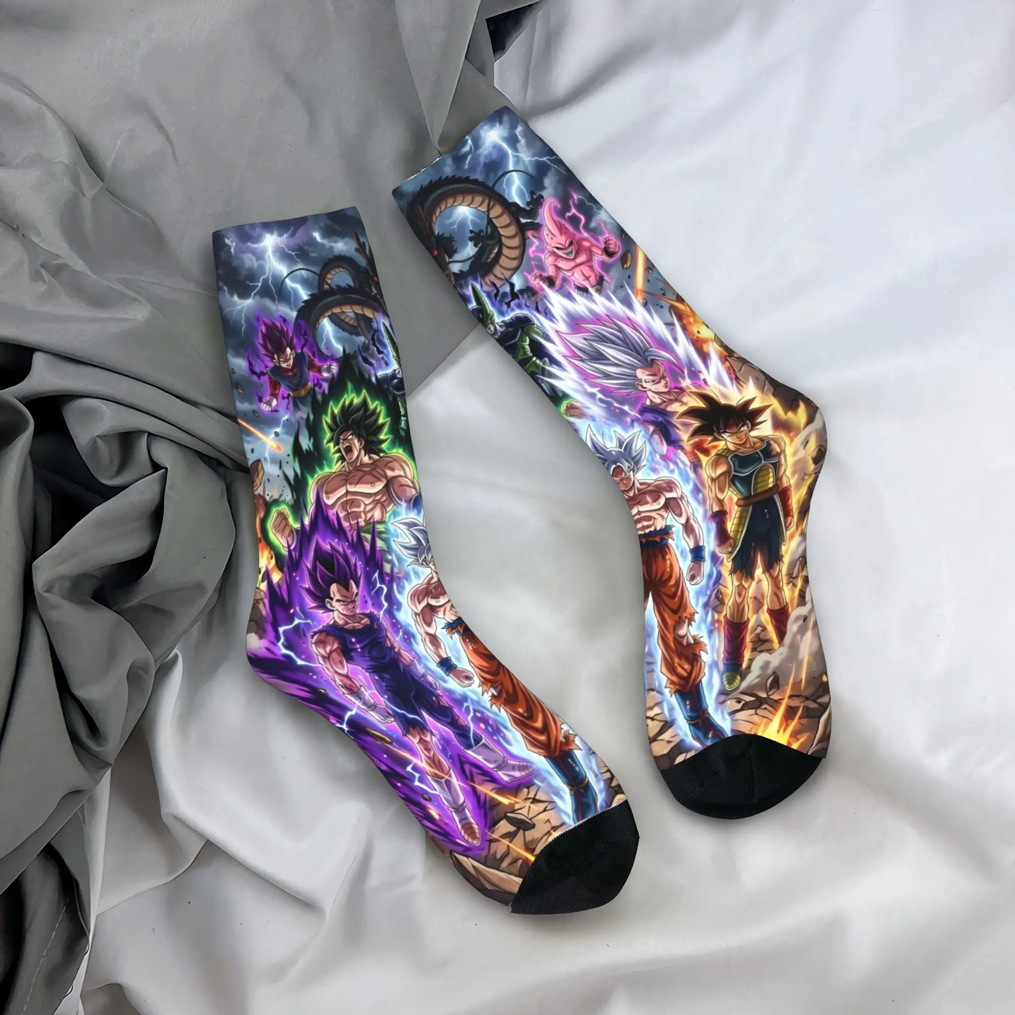 Goku Manga Stockings  Design Elegant Socks Autumn Non-Slip Socks Adults Men Running Soft Socks