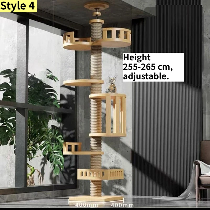 Verstelbare Krabpaal Klimspeelgoed Kattentorenhuis Van vloer tot plafond Katten Meerniveau Condo Huisdier Boomhut Huisdiermeubilair