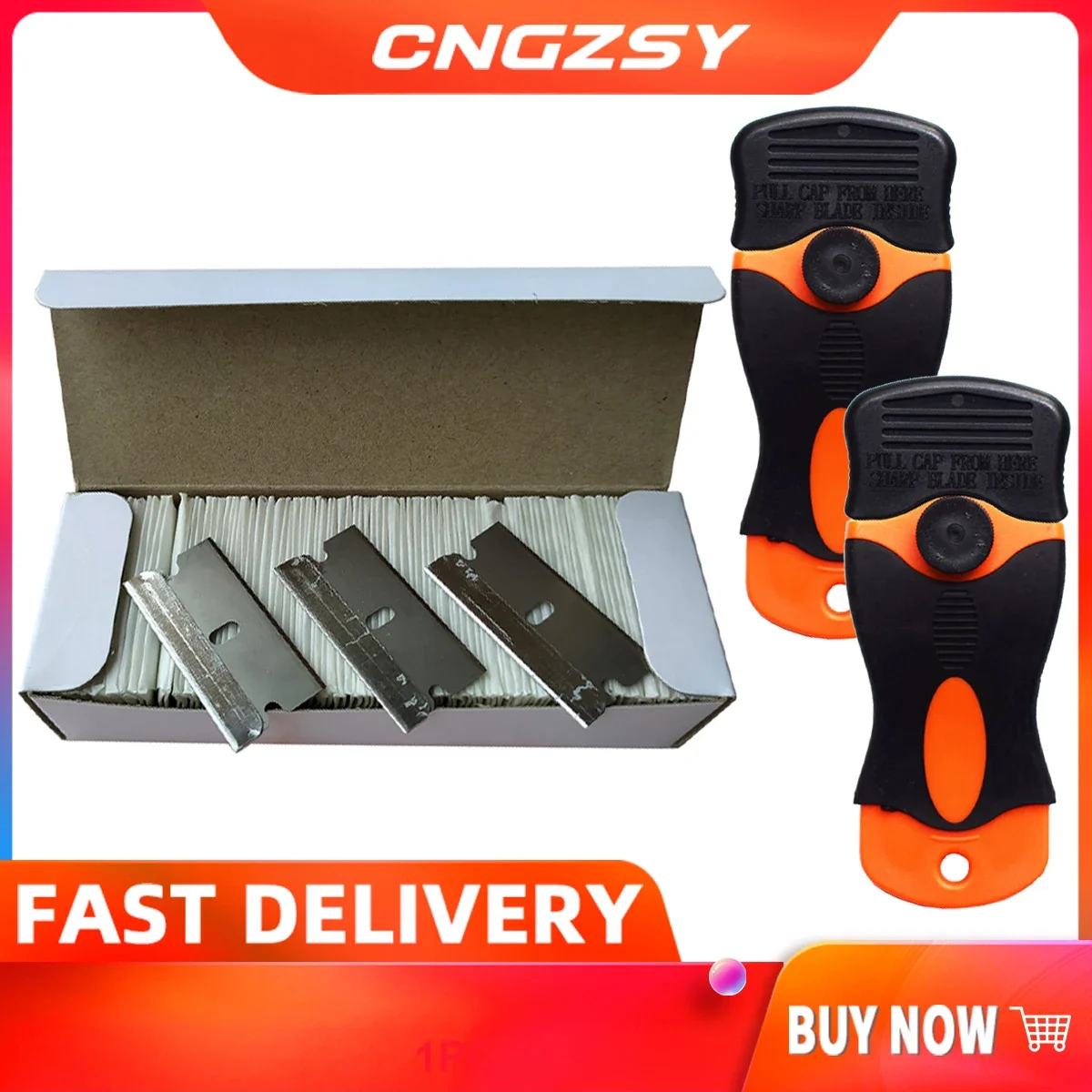 CNGZSY Razor Scraper Replacement Blades Ceramic Oven Glue Sticker Remover Car Wrap Glass Cleaner Window Tinting Tools