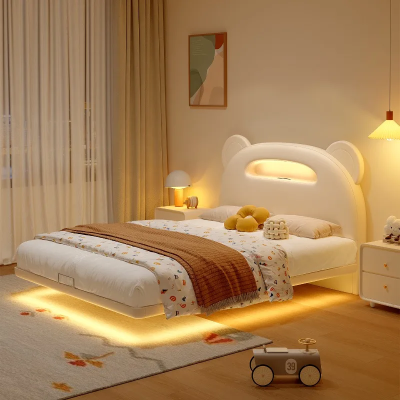 

Night Light Nightstands Bed Fancy Aesthetic French Bedroom Bed Lounge Double Sleeping Muebles Para Dormitorio Home Furniture