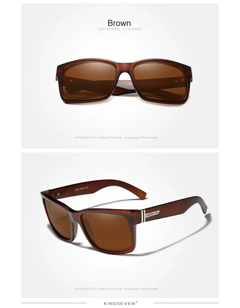 KINGSEVEN Beliebte Mode Neue Sommer Sonnenbrille UV400 Quadratischen Rahmen Polarisierte Männer/Frauen Anti-glare Fahren Outdoor Brillen – Detail 10