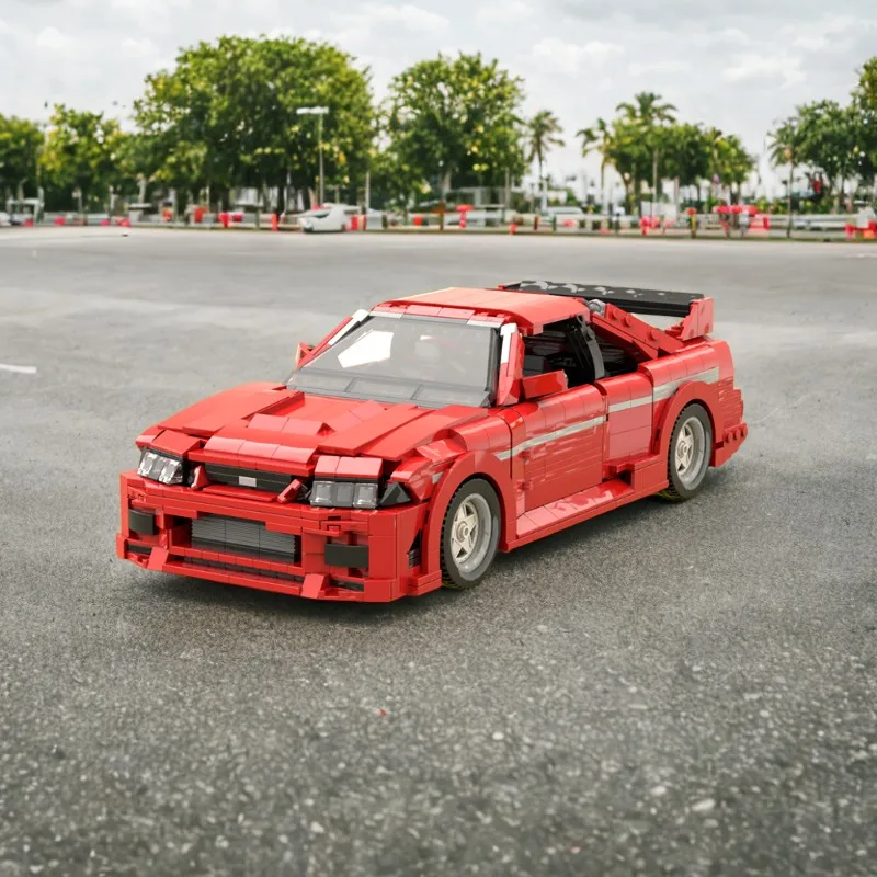 1264pcs MOC Street Racing Car Skyline GTR Creative Display Model Building Blocks Home Ornament Shelf Decor Desk Gift For Adults