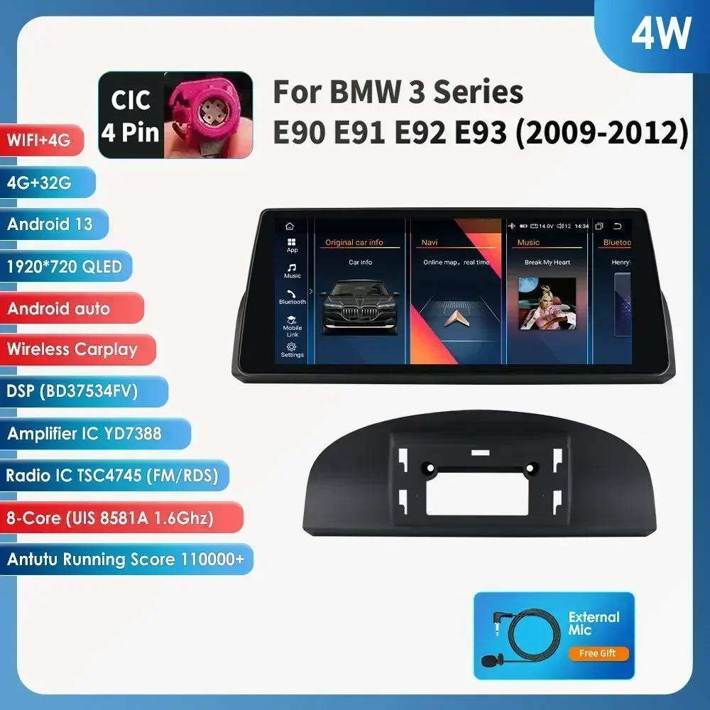 2din Android Auto Radio Multimedia Video Speler Voor Bmw 5Series E60 E61 E63 E64 3Series E90 E91 E92 E93 Stereo Gps Carplay 4G Rds