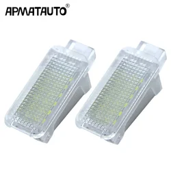 2pcs White LED Courtesy Glove Box Under Door Foot Light for VW Touareg Tiguan Eos Passat SKODA SUPERB 2016 - 3V