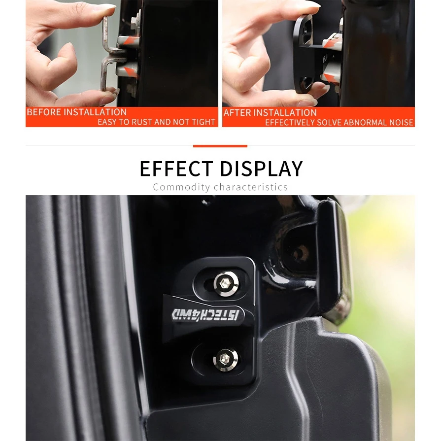 Car Modification Protection Limiting Stopper Solve Abnormal Noise Door Lock Buckle for Cruiser