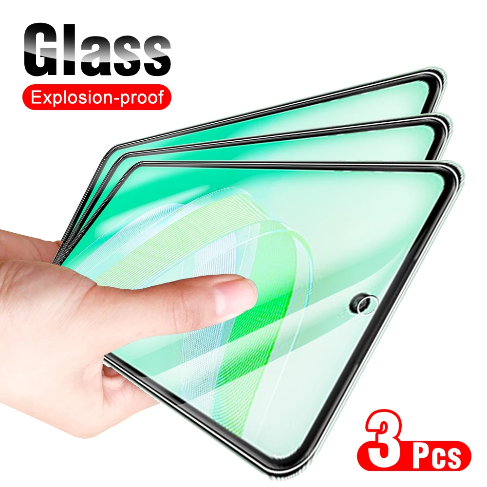 3pcs transparent protective Glass For Infinix Smart 8 screen protector Smart8 6.6 inches Scratch resistance tempered glass