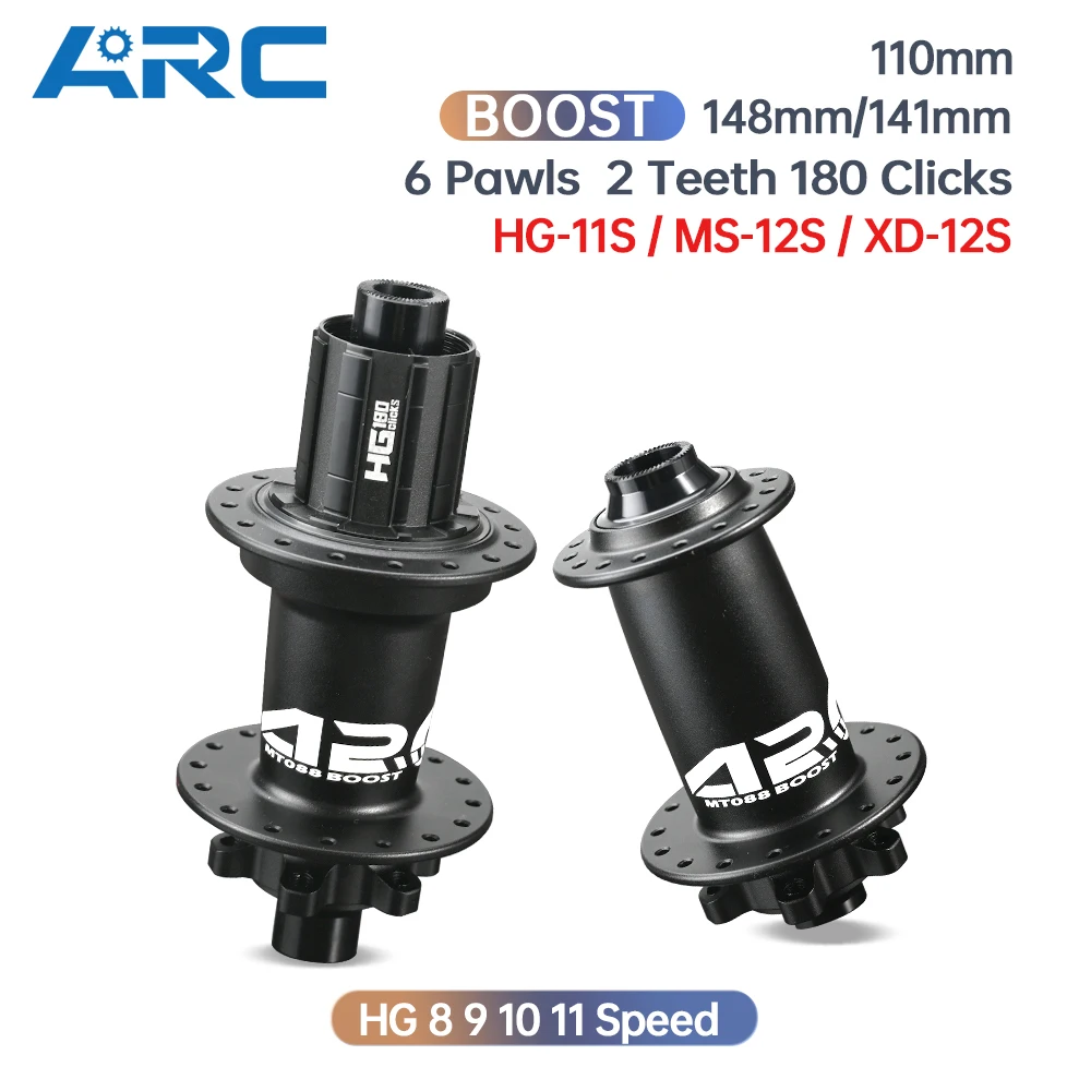 

ARC BOOST MTB Bike Hub Rear 148x12 141x10 QR Bicycle Hubs 32 Holes Aluminium 6 Claws 180 Clicks Mountain Bike HG/MS/XD 8-12V