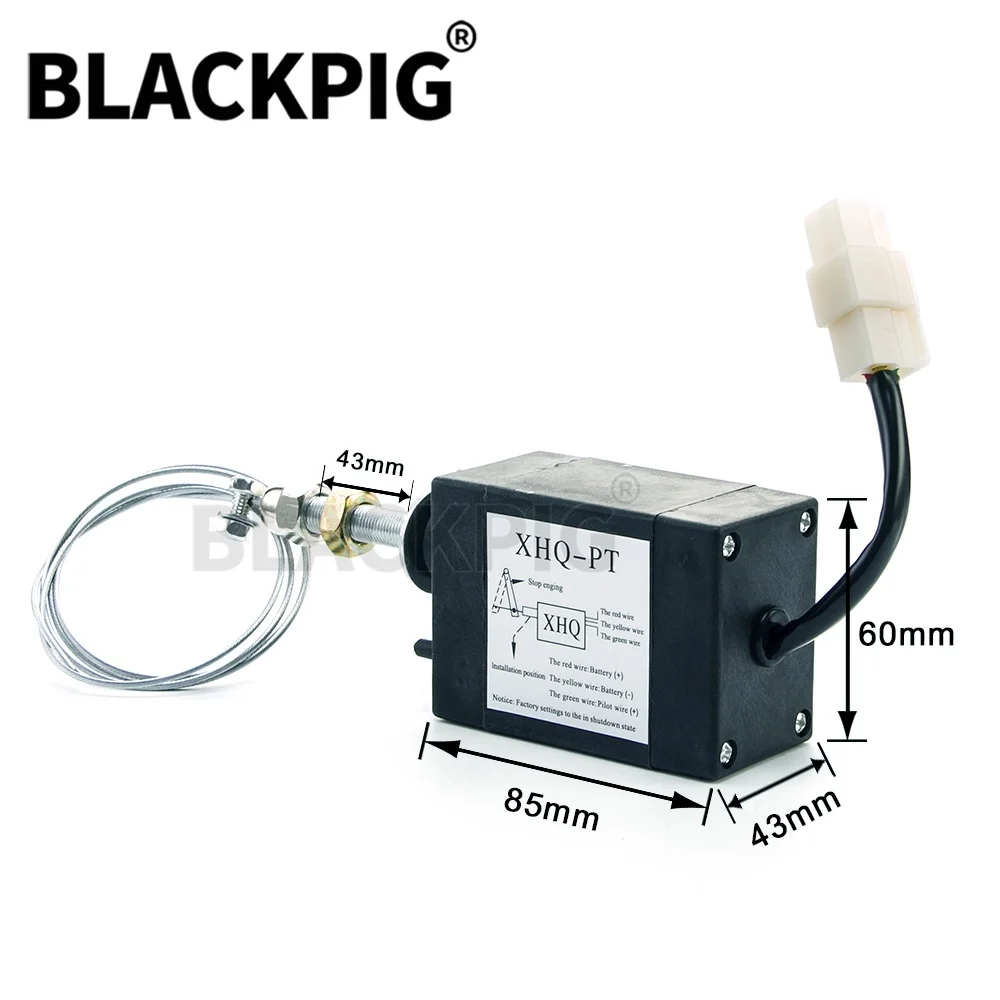 12V/24V XHQ-PT Diesel Engine Flame Out Device Off Valve Stop Solenoid Value Power On Power Off Pull Type For Generator Parts