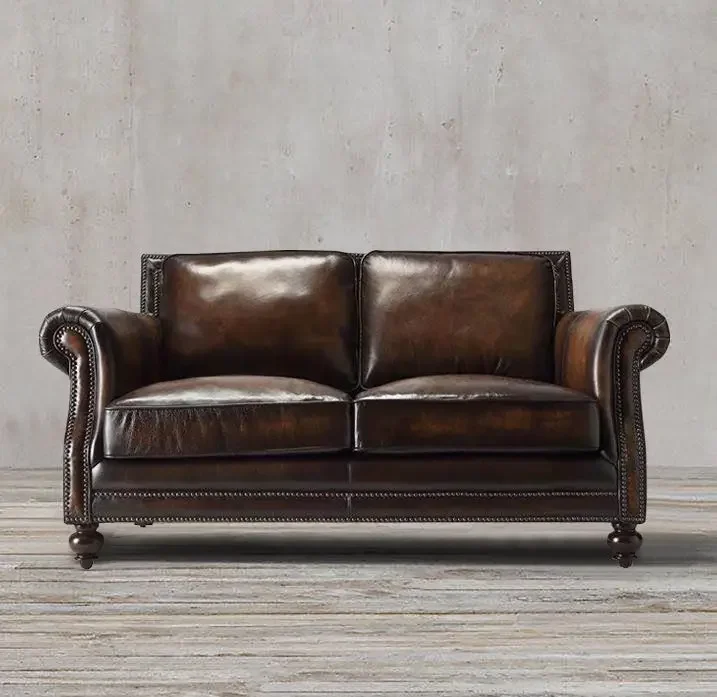 American leather sofa European leather art combination