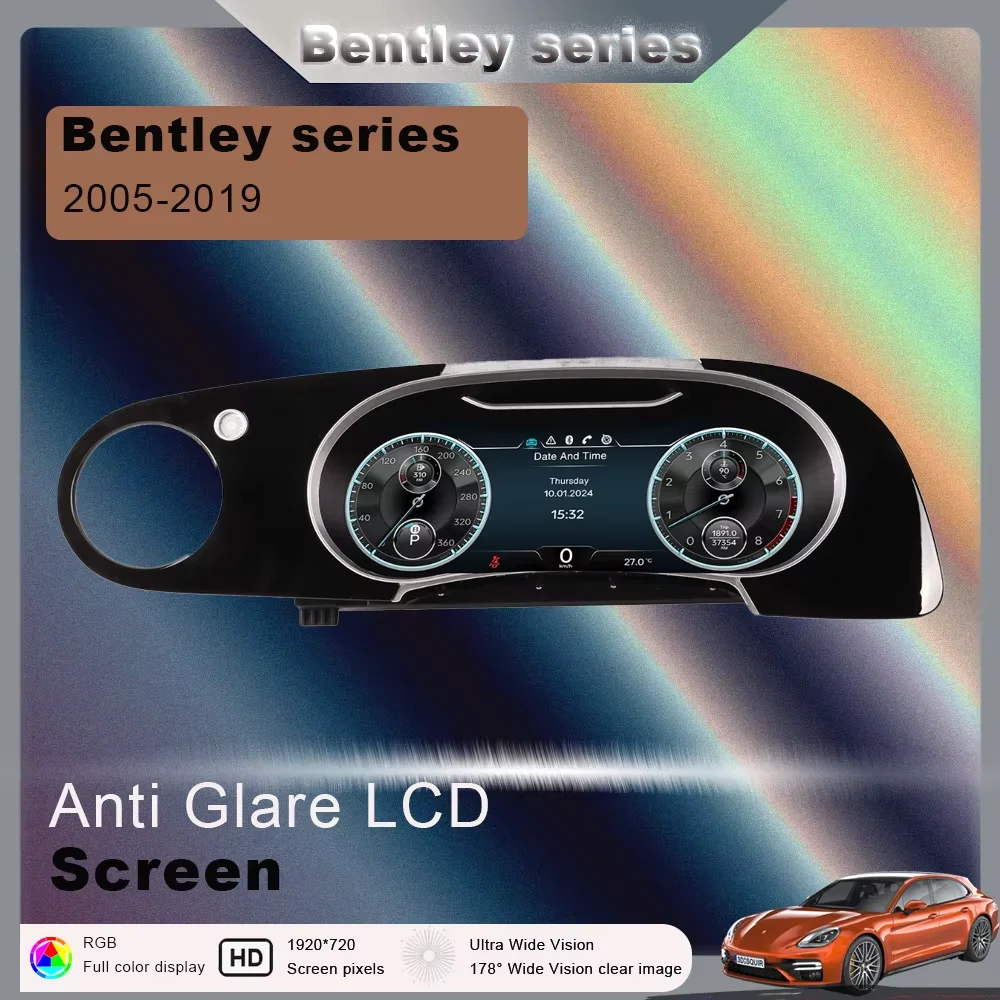 LCD Instrument Android-For Bentley Bentayga Flying Spur Continental GT 2005-2019 Digital Cluster Dashboard Speedometer Dashboard