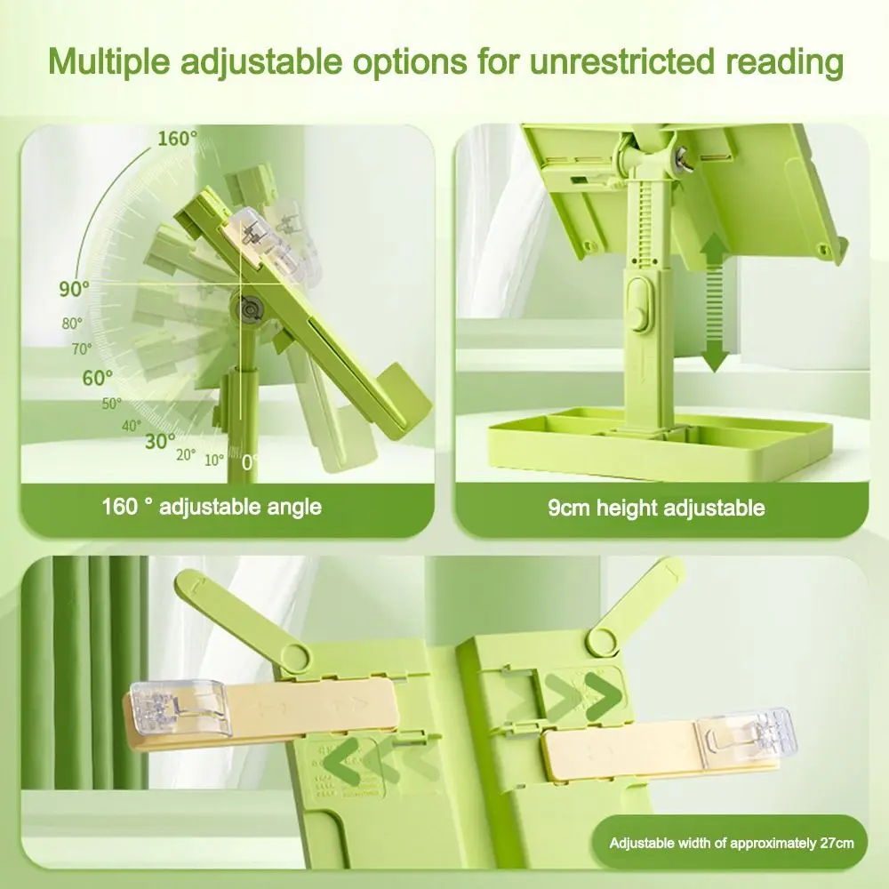 New Liftable Reading Rack Adjustable Large Capacity Reading Stand Book Holder with Pencil Case Base Reading Storage Artifact