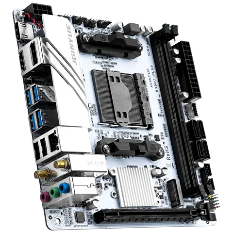 JGINYUE AMD AM4 ITX Placa-mãe suporta Ryzen R3 R5 R7 R9 1/2/3/4/5 série CPU DDR4 RAM Desktop PC PCI-E 3.0 B350i PLUS ARGB