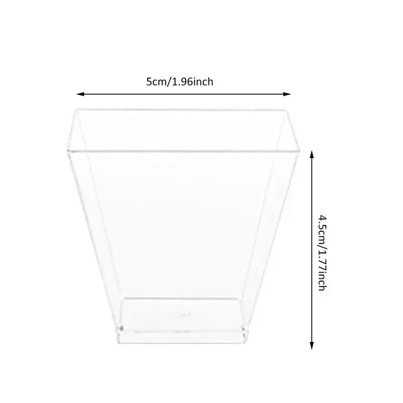 1-100PCS 40/20oz Mini Square Clear Plastic Dessert Cups Party with Small Plastic Dessert Cups Great for Desserts,pudding,mousse image 6