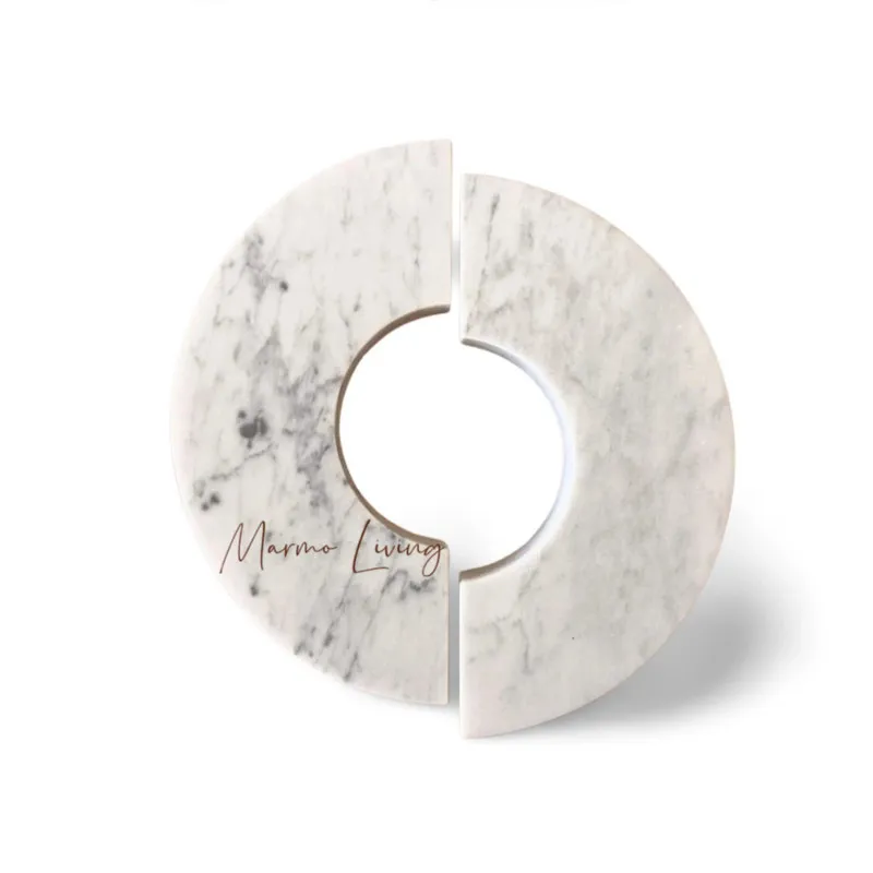 Carrara White Marble Cabinet Handle for Wardrobe Bathroom Drawer Ring Pull