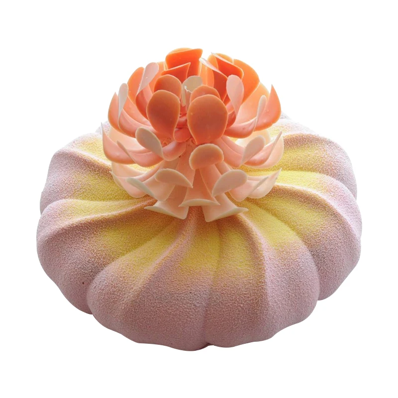 6 cells 3D Pumpkin Flower Bud Silicone Mousse Cake Mould DIY Baking Form Pudding Chocolate Cake Pan Kitchen Accessories Tools