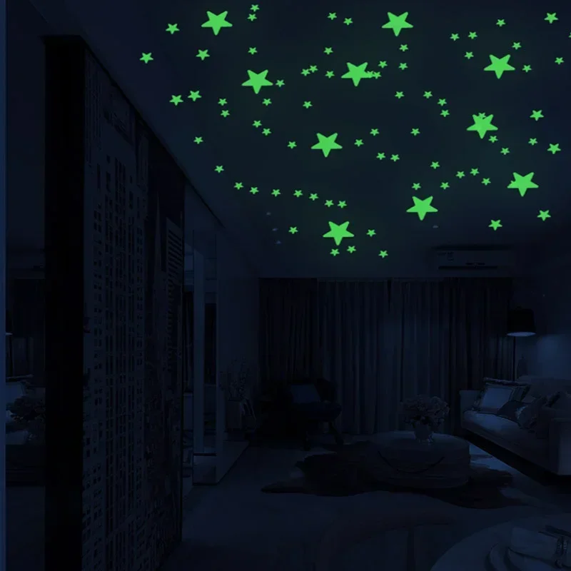 2024 New Luminous Wall Stickers for Kids Rooms Dots Stars Ceiling Wall Decals Glowing Stickers Wall Decals Glow In The Dark