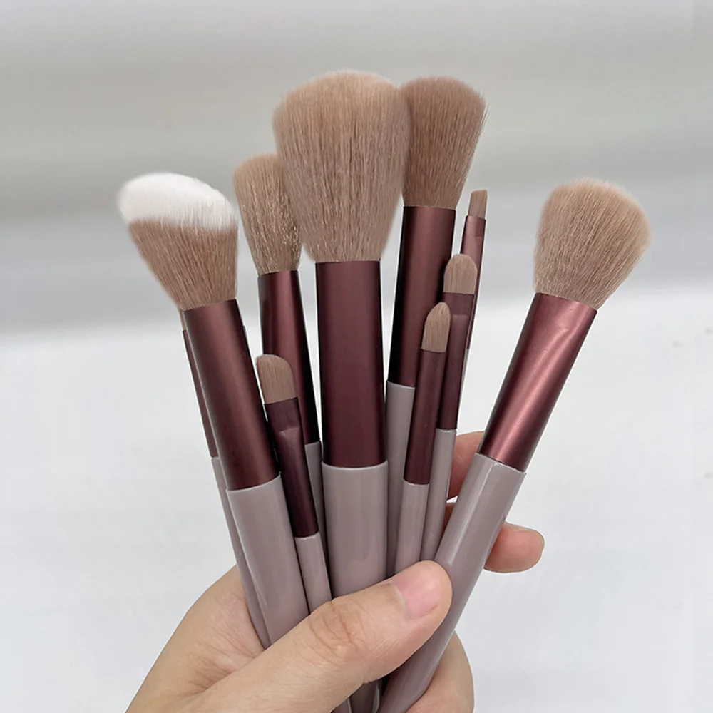 13 PCS Makeup Brushes Set Eye Shadow Foundation Women Cosmetic Brush Eyeshadow Blush Beauty Soft Make Up Tools Bag