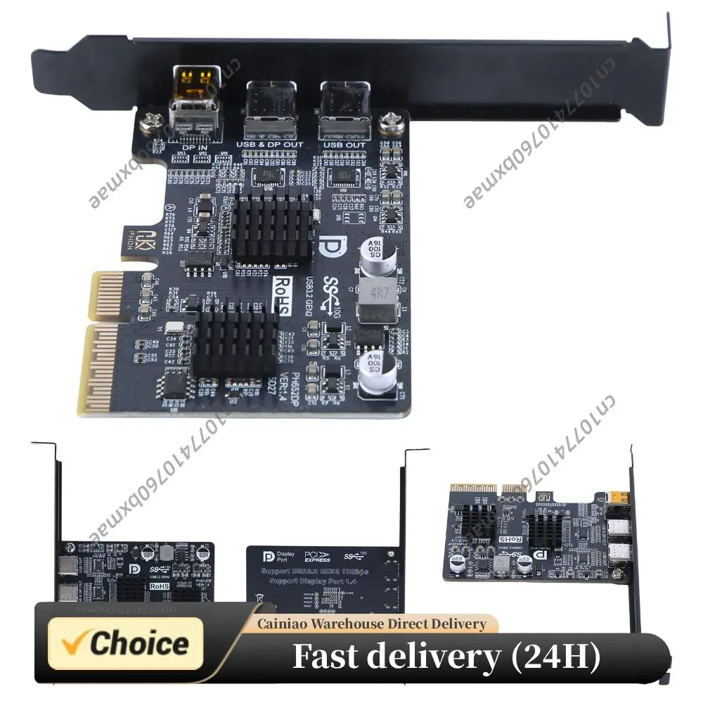 

USB 3.1 10Gbps Gen 2 Expand Card Riser ASM3142 Controller DP 4K Video Adapter Converter TYPE-C Port Monitor Dock Adapter Cards