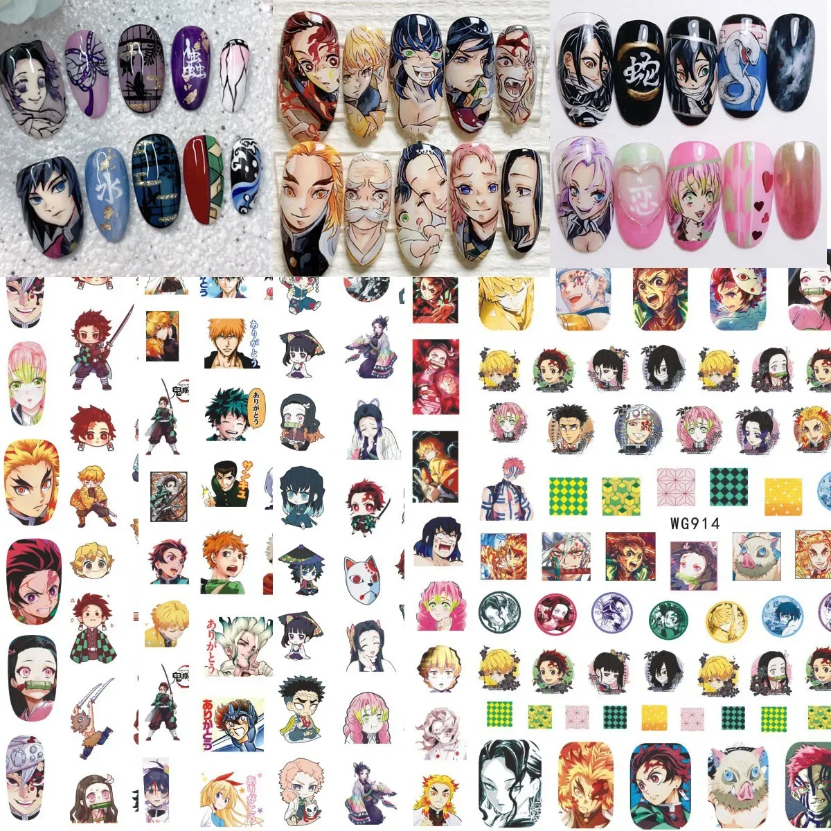 

Demon Slayer Blade Nail Sticker 3D Japanese Kawaii Cartoon Animation SeriesNail Art Decorations